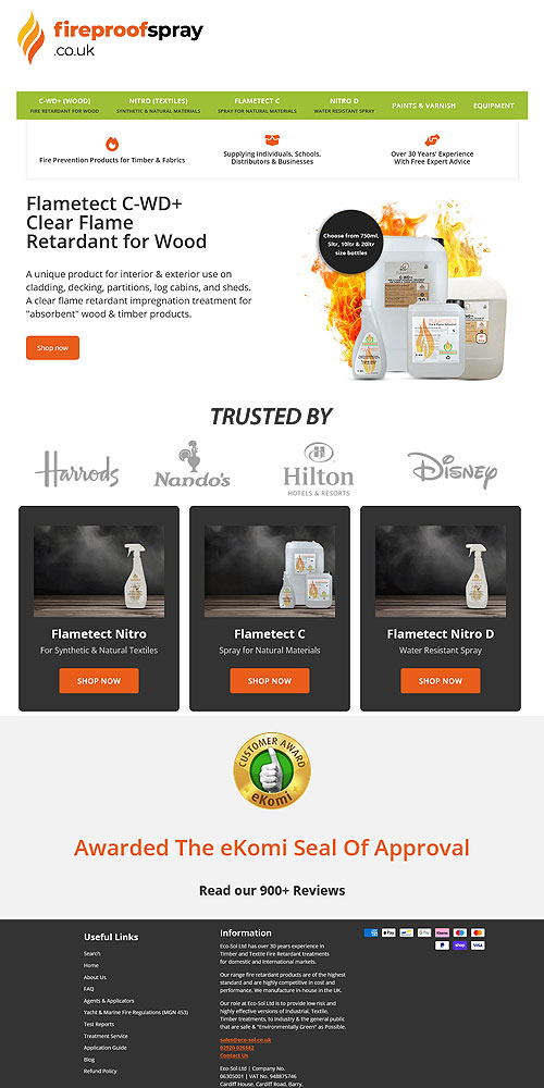 Fireproof Spray — Shopify store built by We Build Stores