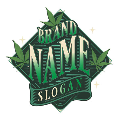 Cannabis Typography Logo Design - Premium Marijuana Brand Elegant Text Styling