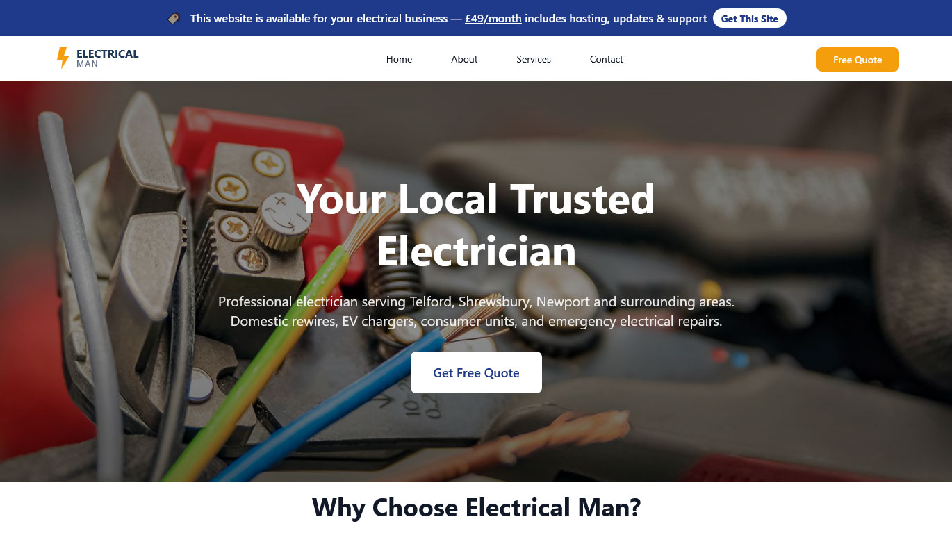 Electrical Man website