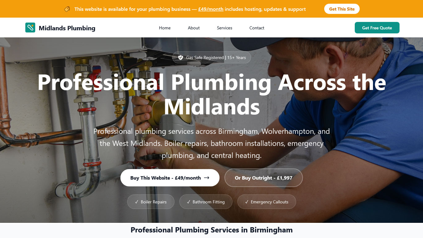 Midlands Plumbing - live website