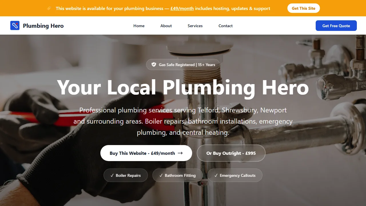 Plumbing Hero website template