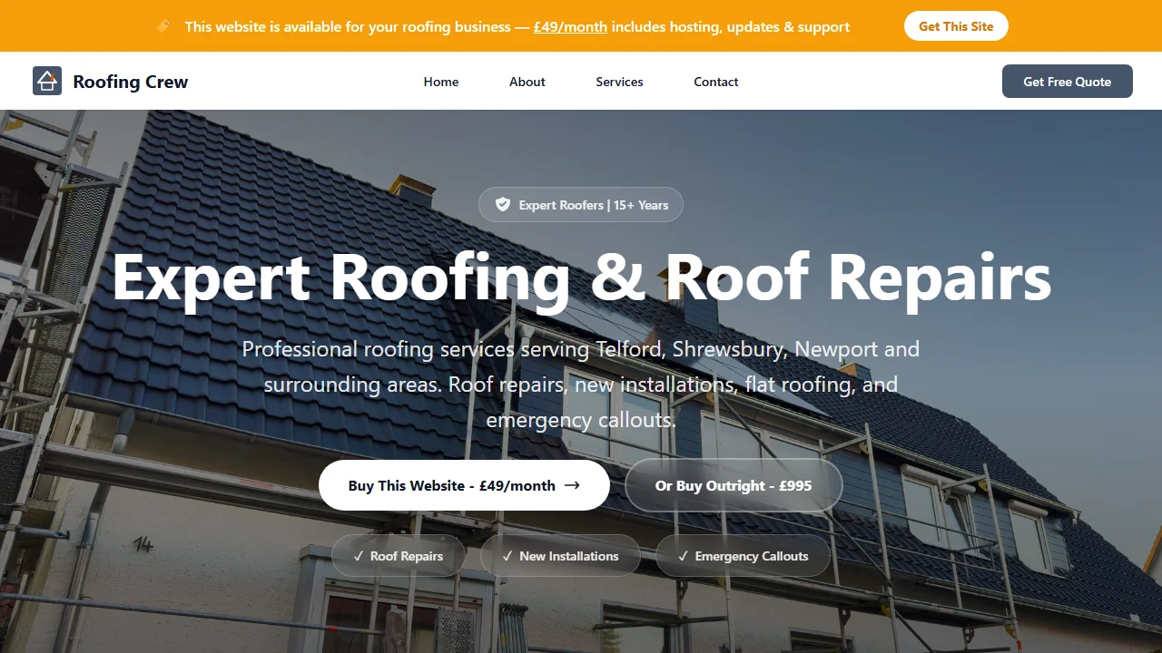 Roofing Crew website template