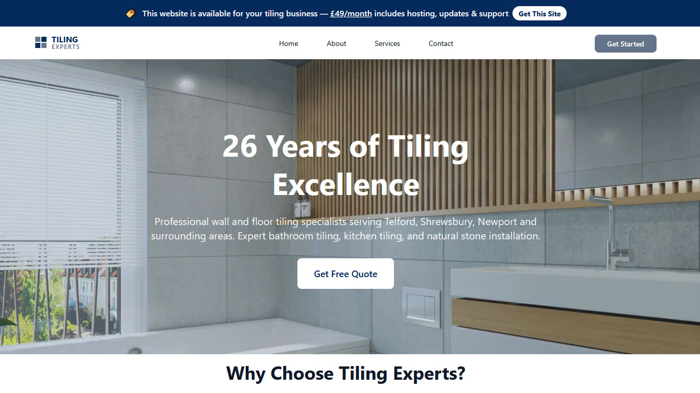 Tiling Experts website template